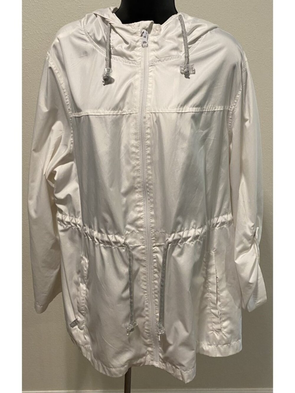 Weather Tamer Parka In A Pocket Womens Size 2X (18-20) Jacket White